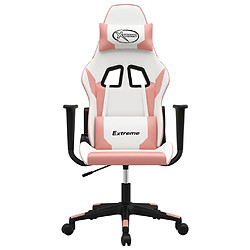 Avis Maison Chic Chaise de jeu, Chaise gaming, Fauteuil gamer d'ordinateur,Chaise de Bureau Blanc et rose Similicuir -GKD77286