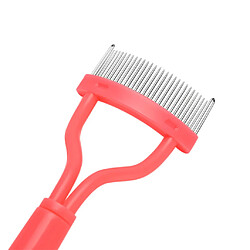 Peigne Brosse de Maquillage en Acier Inox pour Cils Sourcils Outil Cosmétique - Rose pas cher