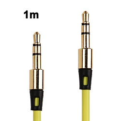 Wewoo Câble jaune et or pour iPhone / iPad / iPod / MP3, Longueur: 1m d'écouteur jack 3.5mm plaqué