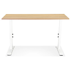 Acheter Alterego Bureau réglable en hauteur 'OSMOSE' en bois finition naturelle et métal blanc - 140x70 cm