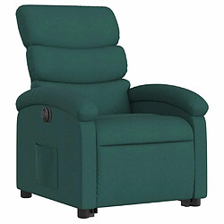 Avis Maison Chic Fauteuil Relax pour salon, Fauteuil inclinable de massage électrique Vert foncé Tissu -GKD21768