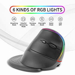 Acheter Universal Souris sans fil verticale, 2,4 GHz DPI 1200/1600/2400/3200 Souris rechargeable sans fil ergonomique Souris RGB pour ordinateurs portables/PC | Souris