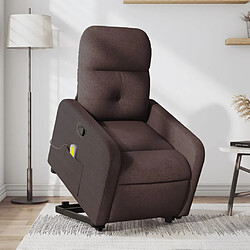 vidaXL Fauteuil inclinable de massage Marron foncé Tissu