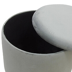 Acheter Aubry Gaspard Pouf coffre en velours et métal gris/or.