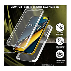 Htdmobiles Coque pour Xiaomi Redmi K70E 5G et Poco X6 Pro 5G - housse etui silicone gel fine 360 integrale (avant et arriere) + verre trempe - TRANSPARENT