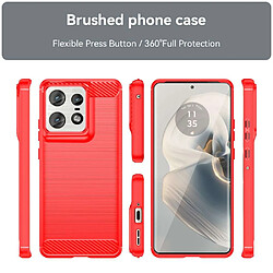 Htdmobiles Coque pour Motorola Edge 50 Pro 5G - housse etui silicone gel carbone + verre trempe - ROUGE