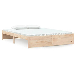 vidaXL Cadre de lit sans matelas bois massif 135x190 cm