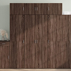 vidaXL Buffet haut chêne marron 80x42,5x185 cm bois d'ingénierie