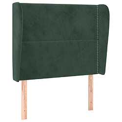 vidaXL Tête de lit avec oreilles Vert foncé 103x23x118/128 cm Velours