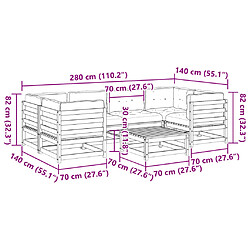 vidaXL Salon de jardin 7 pcs avec coussins bois de pin massif pas cher