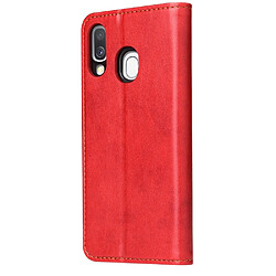 Avis Wewoo Housse Coque Étui en cuir à rabat horizontal PU avec texture + derme porte-cartes et pour Galaxy A40 rouge