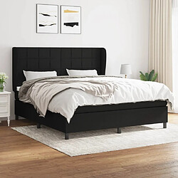 Maison Chic Lit Adulte - Lit simple Lit à sommier tapissier avec matelas moelleux - Meuble de Chambre - Noir 160x200 cm Tissu -MN90540