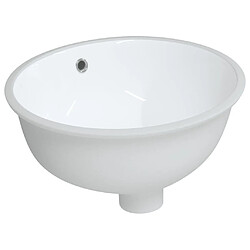 vidaXL Évier de salle de bain blanc 37x31x17,5 cm ovale céramique