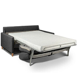 Inside 75 Canapé convertible OGGETTO matelas 16 cm sommier lattes 160cm RENATONISI polyuréthane gris graphite pas cher