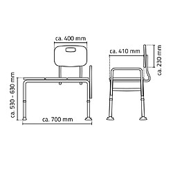 RIDDER Banc de transfert baignoire Blanc 150 kg A0120101 pas cher