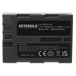 Vhbw EXTENSILO Batterie compatible avec Nikon D50, D70, D100, D100 SLR, D200, D300, D300s, D700 appareil photo, reflex numérique (1600mAh, 7,4V, Li-ion)