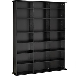 Helloshop26 Armoire étagère bibliothèque rangement CD / DVD meuble de rangement 136,5 cm noir 08_0000229