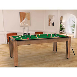 De Faugeres Billard convertible table 8 personnes Arizona (plateau et accessoires en option) Hêtre boisé , Vert (plateau)