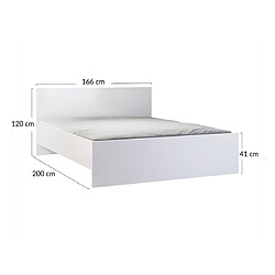 Acheter Bestmobilier Hayato - lit - 160x200 - sommier inclus - bois et blanc