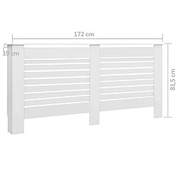 vidaXL Cache-radiateurs 2 pcs Blanc 172x19x81,5 cm MDF pas cher