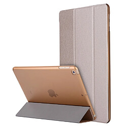 Etui en PU soie avec support tri-pliure or rose pour votre Apple iPad 10.2 (2019)