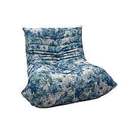 SoftEva Canapé simple motif floral - Motif Bleu - pas d'assemblage, Design ergonomique, mousse double Confort