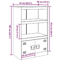 vidaXL Buffet rose 67x39x107 cm acier pas cher