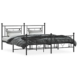 Avis Maison Chic Cadre/structure de lit métal et tête de lit + pied de lit pour adulte - Lit Moderne Chambre noir 180x200 cm -MN28608