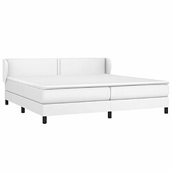 Avis Maison Chic Lit Adulte - Lit simple Lit à sommier tapissier avec matelas moelleux - Meuble de Chambre Blanc 200x200cm Similicuir -MN37423