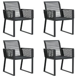 vidaXL Chaises de jardin lot de 4 noir résine tressée