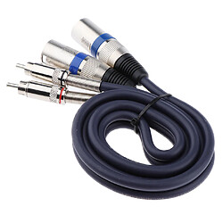 câble de raccordement double xlr mâle à double rca mâle, cordon audio 2-xlr à 2-rca 1m pas cher