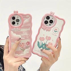 GUPBOO Étui pour iPhone13ProMax Peinture à l'huile coucher de soleil fleurs japonais et coréen étui pour téléphone portable fille