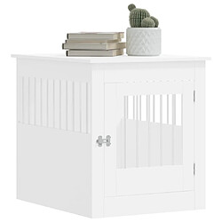 Avis vidaXL Meuble de cage pour chiens blanc 64,5x80x71cm bois d'ingénierie