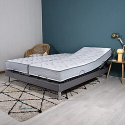 Ebac Lit électrique S62 + matelas Wave 2x80x200 - Mousse - Soutien ferme - Made in France pas cher