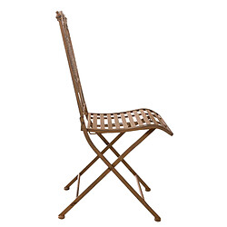 Acheter Decoshop26 Lot de 2 chaises de jardin balcon terrasse design rustique pliable en métal marron vieilli 10_0002872