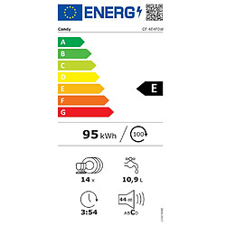 Lave-vaisselle 60cm 14 couverts 44db - CF4E4F0W - CANDY