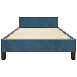 Acheter vidaXL Cadre de lit sans matelas bleu foncé 90x200 cm velours