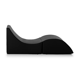 Autrement Talamo Italia Clever pouf, Convertible en chaise longue en éco-cuir, couleur noire, Mesures 100 x 70 x 50 cm