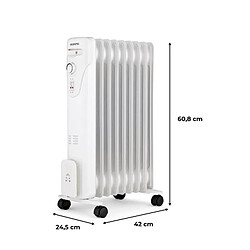 Acheter Radiateur bain d'huile électrique - 2000 Watts - OCEANIC - 3 puissances - 9 éléments - Mobile - Blanc