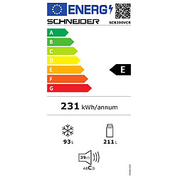 Réfrigérateur combiné 60cm 304l brassé crème - SCB300VCR - SCHNEIDER