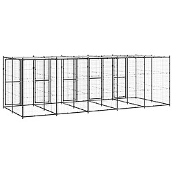 Acheter Helloshop26 Chenil extérieur cage enclos parc animaux chien extérieur acier avec toit 12,1 m² 02_0000389