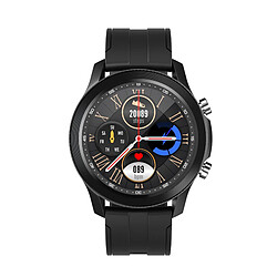 Chrono Montre intelligente IP68 étanche Music Walkman Bluetooth Call Metal Gear Couverture arrière Processus IMEL pour Android IOS (Noir)