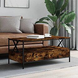 Maison Chic Table basse,Table Console Table d'appoint, Table pour salon chêne fumé 100x51x45 cm bois d'ingénierie -MN89851