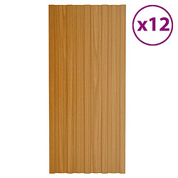 vidaXL Panneaux de toiture 12 pcs acier galvanisé naturel 100x45 cm