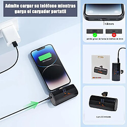 SANAG Cargador Portátil Para Iphone Y Android Mini, 3300Mah Power Bank Pd Pequeña Y Ligera Batería Externa, Powerbank Con Pantalla Led Modelo Compatible Con Iphone Y Android (Noir, Type C)