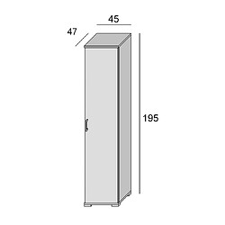 Kiamami Valentina ARMOIRE COLONNE POLYVALENTE L.45CM AVEC 1 PORTE BLANC