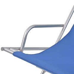 Maison Chic Lot de 2 Transat de jardin,Chaise longue,Chaises inclinables de terrasse Acier Bleu -GKD24724 pas cher