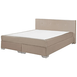 Beliani Lit boxspring en velours beige 180 x 200 cm CONSUL