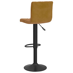 vidaXL Tabourets de bar 2 pcs Marron Velours pas cher