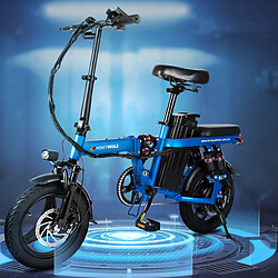 Acheter Vélo électrique Honey Whale S6 Pro-S - Moteur 350W Batterie 48V15AH Autonomie 50KM Freins à Disque - Bleu